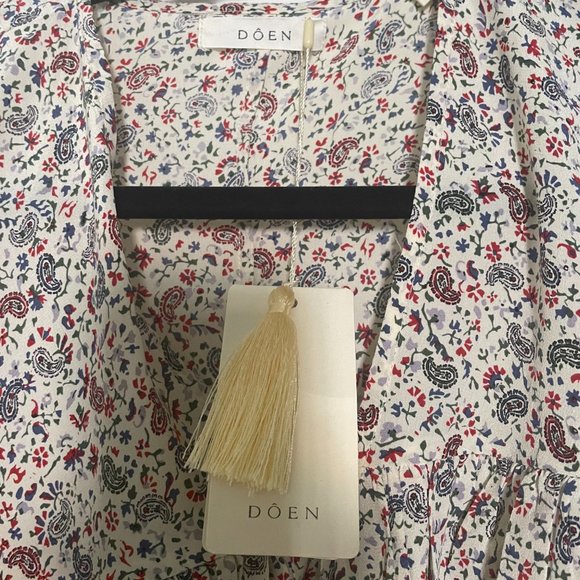 DOEN Savona Paisley Silk Blouse - S - Picture 2 of 4